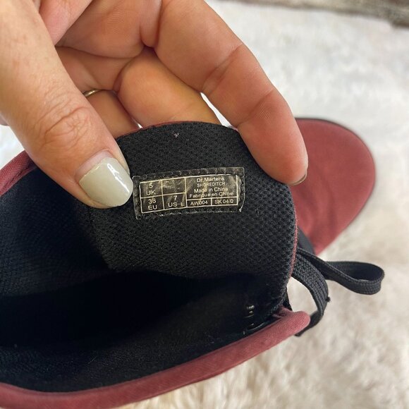 Dr Martens Women Shoreditch Combat Boots High Top Burgundy Fabric Lace Up US 7 - Picture 8 of 8